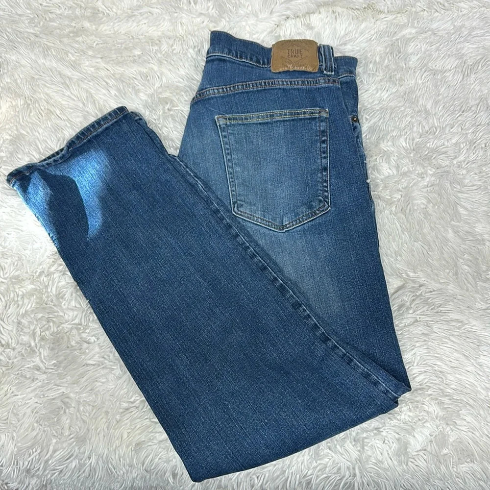 True Craft Men’s Athletic Blue Jeans 36x34